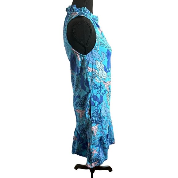 NWT Pappagallo Sleeveless Tank Dress XS Ruffled Hem Nautical Resort Travel Beach - Picture 3 of 10